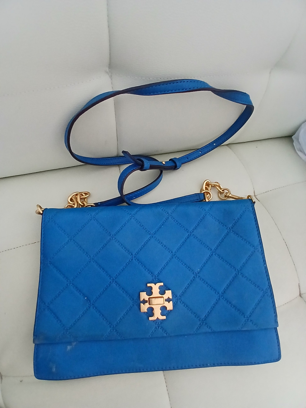 Tory Burch Blue Quilted Shoulder Bag